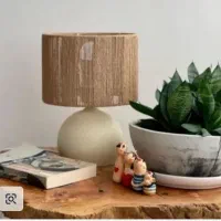 آباژور رومیزی رافیا پایه توپی