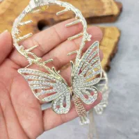 گیره مو گوجه‌ای پروانه  ظرافتی طلایی برای موهای تو