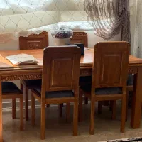 مبل ۷ نفره با ناهار خوری ۶ نفره تمام چوب راش|مبلمان خانگی و میز عسلی|تهران, قیطریه|دیوار
