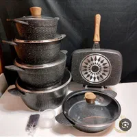 ست قابلمه هافنر سرویس کامل سرامیک کف چدن قابلامه|ظروف پخت‌وپز|قم, علی آباد سعدگان|دیوار