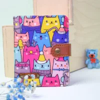 کیف پول صورتی گربه ای همراه مدارک