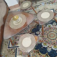 میز وسط چوبی به همراه دو عسلی