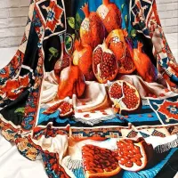 رومیزی یلدایی اندازه ۱/۵در ۱/۵ جنس مخمل پورشه .|پرده، رانر، رومیزی|سنندج, |دیوار