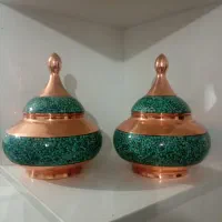 شکلات خوری مسی فیروزه کاری شده