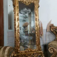 بوفه پایه بلند با بهترین چوب و ورق طلا