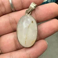 پلاک نقره با سنگ در، نو استفاده نشده