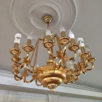 لوستر ۱۸ شاخه روکش طلا|لوستر و چراغ آویز|تهران, میرداماد|دیوار
