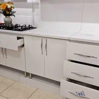 کابینت رنگ سفید براق 4متری تمام ام دی اف