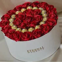 کادویی ولنتاین گل روبانی گل رز گل جاودان گل عروس