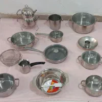 سرویس قابلمه استیل آلمان کفه چدن نچسب درحدنو نو