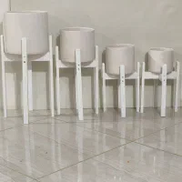 ست چهارتایی استند و گلدان سرامیکی