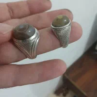دو انگشتر نقره با با قوری رکاب دست