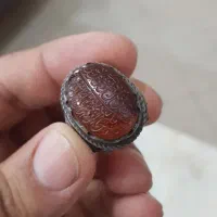 انگشتر نقره حدید و عقیق یمن