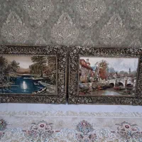دو عدد تابلو فرش طرح بهار و پاییز