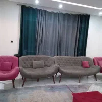 مبل قایقی ۷نفره همراه با میز جلو مبلی