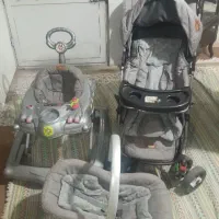 ست کامل کالسکه روروئک و کریر دلیجان کاملا سالم