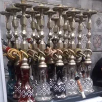 ۱۰عددتنه قلیان برنجی پایه بلند وشیشه