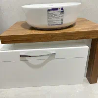 کابینت روشویی ۷۰ در ۴۰ و قاب خالی آینه ۶۰ در ۵۰