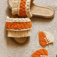 صندل دمپایی تابستانی مکرومه|کیف، کفش، کمربند|اردبیل, |دیوار