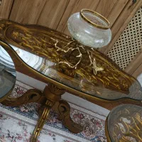جلو مبلی و میز عسلی تمام چوب منبت کار دست