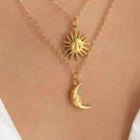 کلی گردنبند با پلاک های استیل