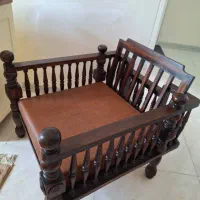 مبل چوبی ۴ نفره قدیمی عتیقه آنتیک