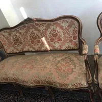 مبل استیل ۷ نفره همراه ۱۲ صندلی غذاخوری استیل