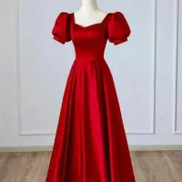 مجلسی ساتن امریکایی استین پف مدل عروسکی