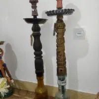 قلیان برنجی وچوبی