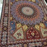 جفت فرش 6متری دستباف گنبد تبریز 50رج ابریشم شرایطی