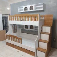 تخت دوطبقه زیبا مدل D-073N|تخت و سرویس خواب|رشت, جانبازان|دیوار