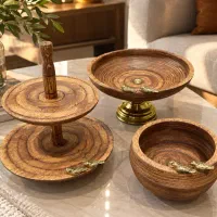 ظروف پذیرایی چوبی و چدن گلدن برد