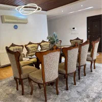 مبلمان کلاسیک ۷ نفره و غذاخوری ۸ نفره چوب گردو|مبلمان خانگی و میز عسلی|ساری, |دیوار