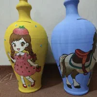 نقاشی روی قلک سفالی متوسط