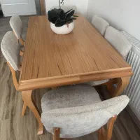 میز نهار خوری ۶ نفره  نو چوب راش بسیار محکم و شیک|میز و صندلی غذاخوری|شیراز, انجیر|دیوار