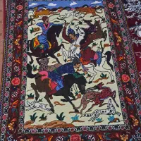 یک تخته فرش دستباف شکارگاه