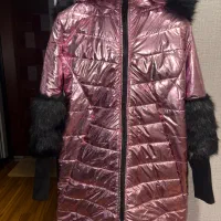 کاپشن دخترانه صورتی آینه ای