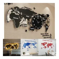 ساعت دیواری نقشه جهان برجسته لوگو شرکت تابلو سازی