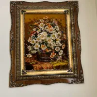 تابلو فرش دستبافت سبد گل