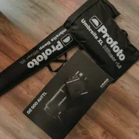 فلاش profoto D2 500 همراه با چتر و رادیو تریگر