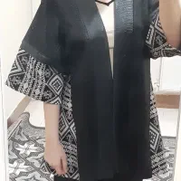 مانتو مشکی طرح دار