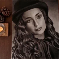 سفارش طراحی چهره تکنیک سیاهقلم و مدادرنگی|تابلو، نقاشی، عکس|یزد, |دیوار