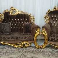 سرویس مبل ۷ نفره نیمه استیل همراه با میز های عسلی|مبلمان خانگی و میز عسلی|مشهد, گلبرگ|دیوار