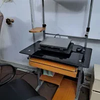 میزکامپیوتر چوب وشیشه