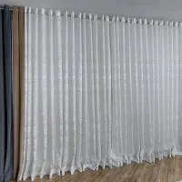 پرده حریر پتینه و دکور مخمل ترک پانچی درجه یک