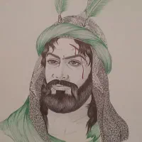 نقاشی پرتره تمثال منتسب به حضرت ابوالفضل