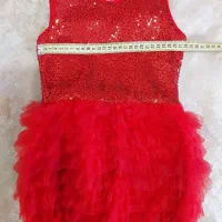 پیراهن یلدایی دخترانه پولکی قرمز|کفش و لباس بچه|گرمدره, |دیوار