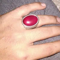 انگشتر نقره با نگین یاقوت سرخ طبیعی