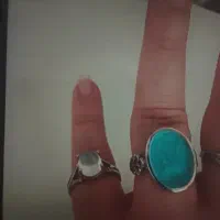 انگشتر عقیق دست ساز فیروزه ای