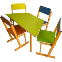 میز و صندلی گروهی رنگی (ذوزنقه شکل)|میز و صندلی غذاخوری|نوشهر, |دیوار